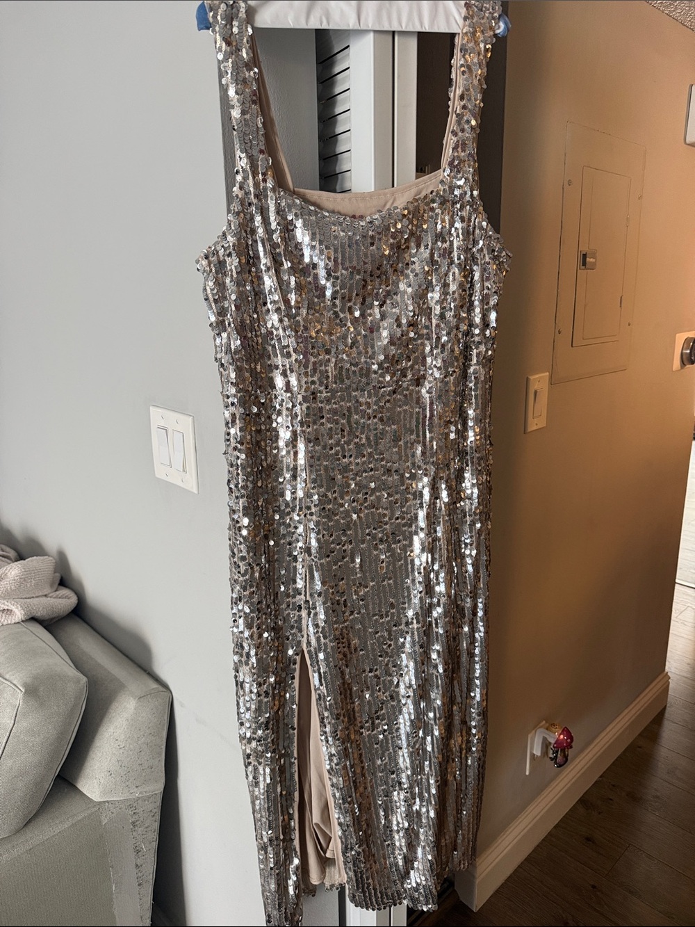Show Me Your Mumu Silver Sequin Sleeveless Cocktail Dress